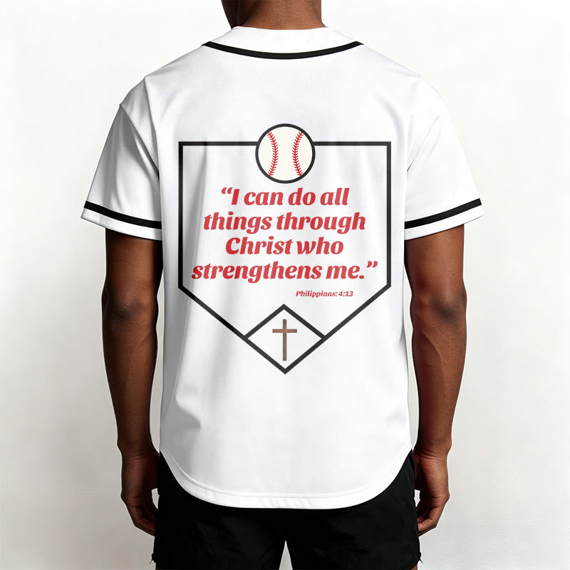 Christianartworkshop Philipper 4,13 Glaube Baseball-Trikot: Baseball-Kreuz-Motto Stärke Hingabe Sportshirt - image 12