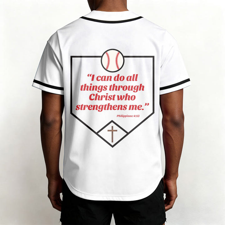 Christianartworkshop Philipper 4,13 Glaube Baseball-Trikot: Baseball-Kreuz-Motto Stärke Hingabe Sportshirt - image 12
