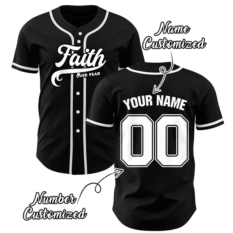 Christianartworkshop Glaube statt Angst Benutzerdefiniertes Unisex-Baseballtrikot mit Namen und Nummer - image 0