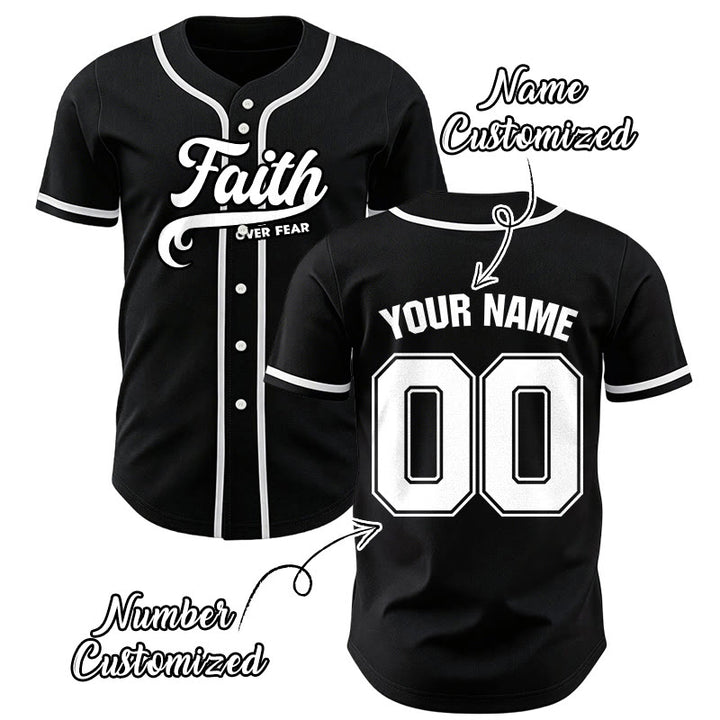 Christianartworkshop Glaube statt Angst Benutzerdefiniertes Unisex-Baseballtrikot mit Namen und Nummer - image 0