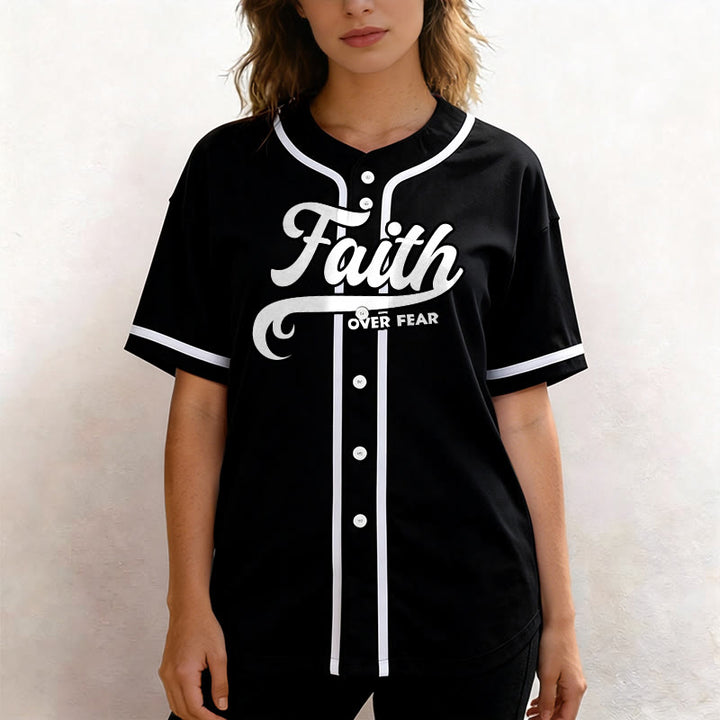 Christianartworkshop Glaube statt Angst Benutzerdefiniertes Unisex-Baseballtrikot mit Namen und Nummer - image 4