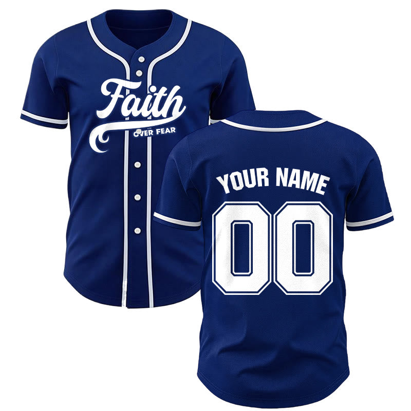Christianartworkshop Glaube statt Angst Benutzerdefiniertes Unisex-Baseballtrikot mit Namen und Nummer - Marineblau - 5XL - Name & Nummer angepasst - image 8