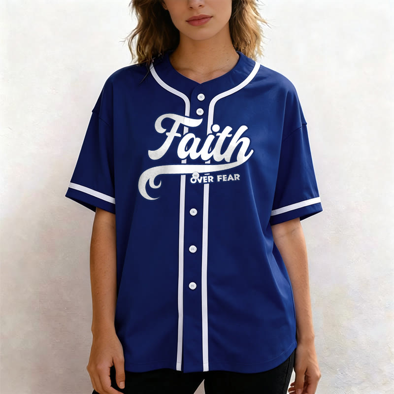 Christianartworkshop Glaube statt Angst Benutzerdefiniertes Unisex-Baseballtrikot mit Namen und Nummer - image 11