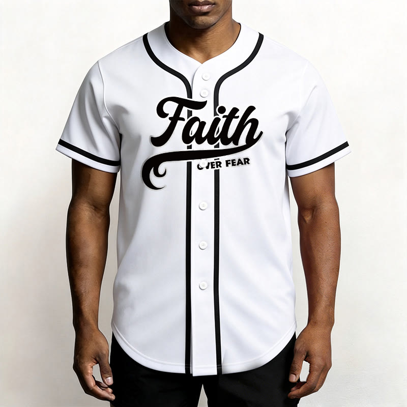 Christianartworkshop Glaube statt Angst Benutzerdefiniertes Unisex-Baseballtrikot mit Namen und Nummer - image 16