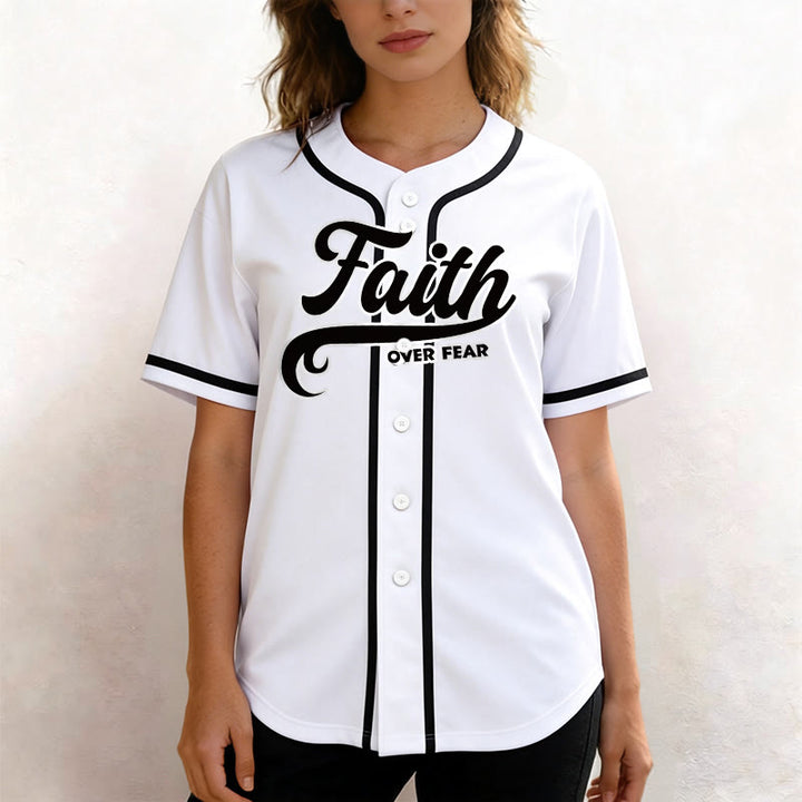 Christianartworkshop Glaube statt Angst Benutzerdefiniertes Unisex-Baseballtrikot mit Namen und Nummer - image 18