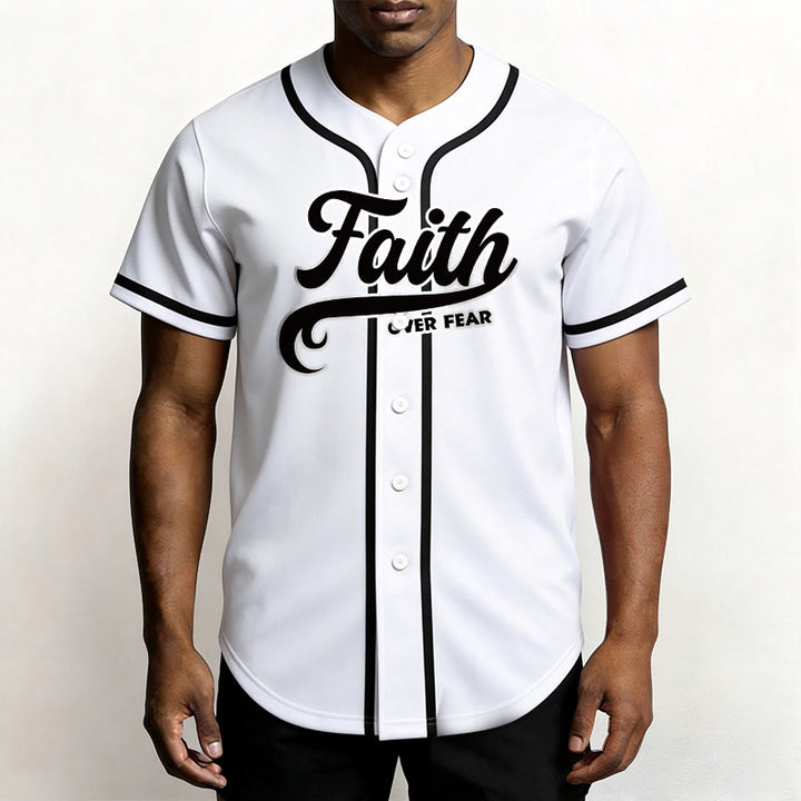 Christianartworkshop Glaube statt Angst Benutzerdefiniertes Unisex-Baseballtrikot mit Namen und Nummer - image 16