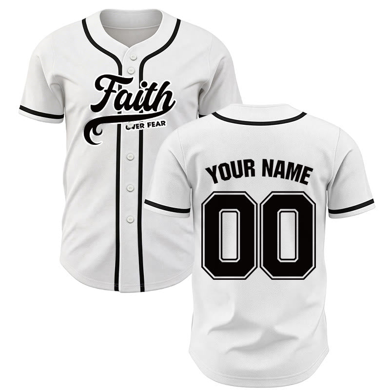 Christianartworkshop Glaube statt Angst Benutzerdefiniertes Unisex-Baseballtrikot mit Namen und Nummer - Weiß - 5XL - Name & Nummer angepasst - image 15