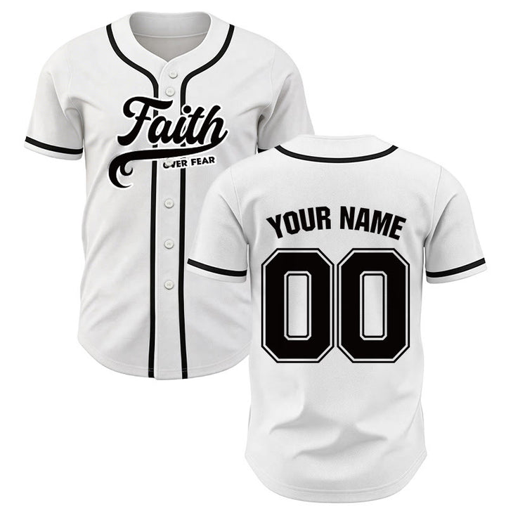 Christianartworkshop Glaube statt Angst Benutzerdefiniertes Unisex-Baseballtrikot mit Namen und Nummer - Weiß - 5XL - Name & Nummer angepasst - image 15