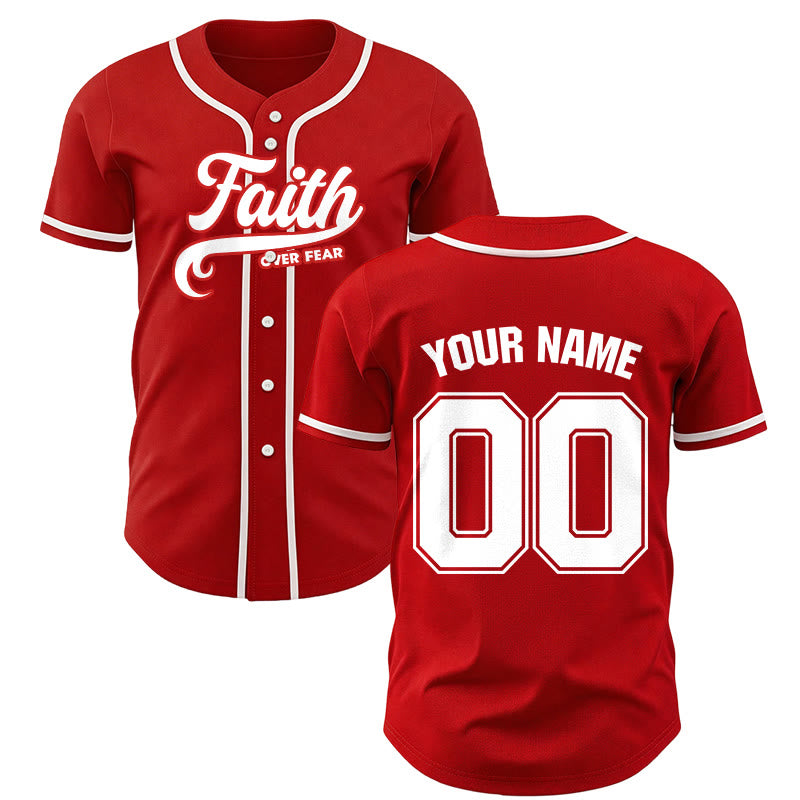 Christianartworkshop Glaube statt Angst Benutzerdefiniertes Unisex-Baseballtrikot mit Namen und Nummer - Rot - 5XL - Name & Nummer angepasst - image 22