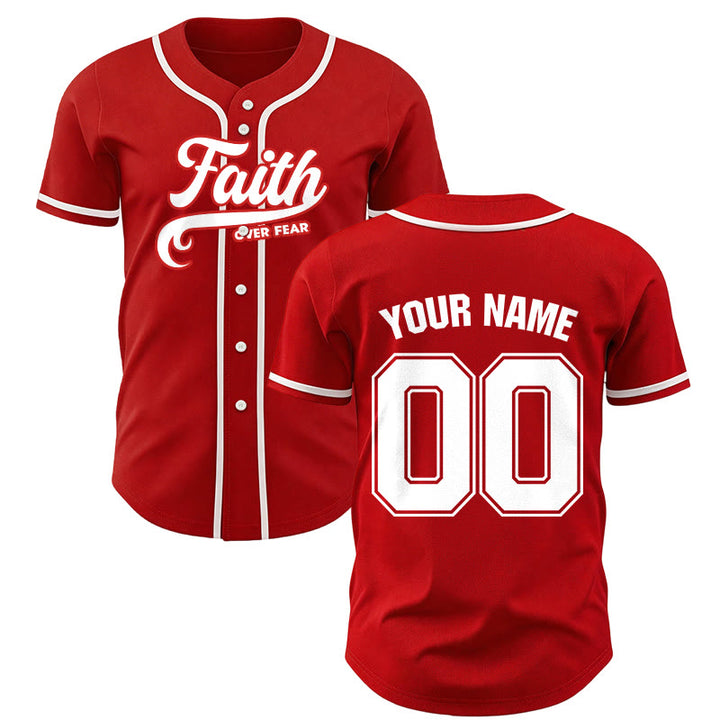 Christianartworkshop Glaube statt Angst Benutzerdefiniertes Unisex-Baseballtrikot mit Namen und Nummer - Rot - 5XL - Name & Nummer angepasst - image 22
