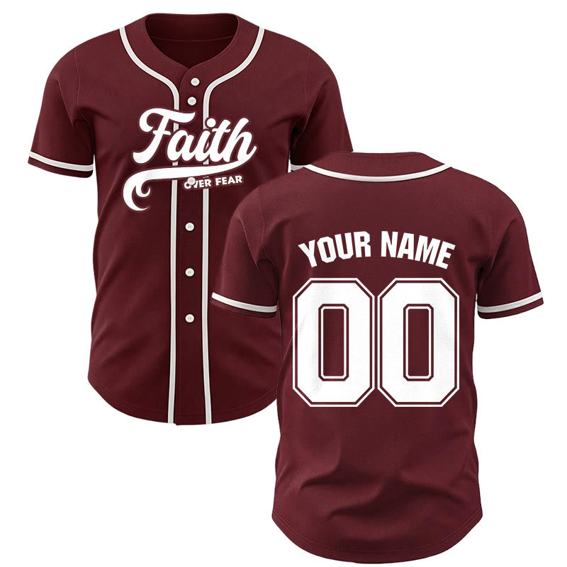 Christianartworkshop Glaube statt Angst Benutzerdefiniertes Unisex-Baseballtrikot mit Namen und Nummer - Wein - 5XL - Name & Nummer angepasst - image 29