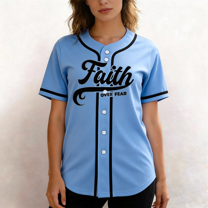 Christianartworkshop Glaube statt Angst Benutzerdefiniertes Unisex-Baseballtrikot mit Namen und Nummer - image 39