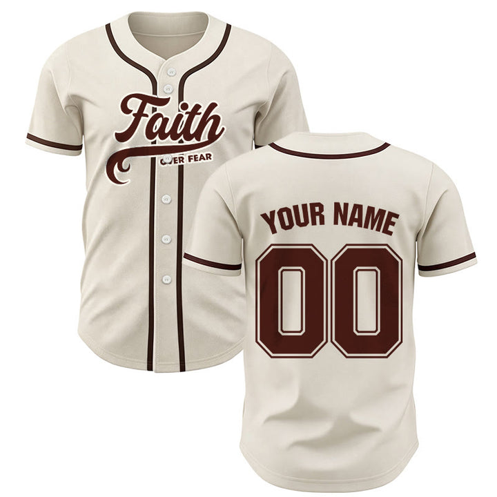 Christianartworkshop Glaube statt Angst Benutzerdefiniertes Unisex-Baseballtrikot mit Namen und Nummer - Aprikose - 5XL - Name & Nummer angepasst - image 50