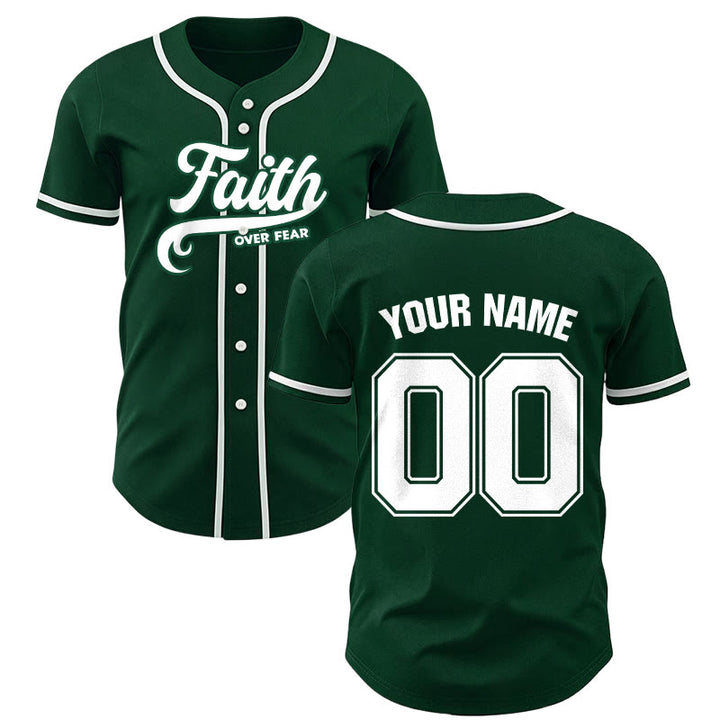 Christianartworkshop Glaube statt Angst Benutzerdefiniertes Unisex-Baseballtrikot mit Namen und Nummer - Grün - 5XL - Name & Nummer angepasst - image 43