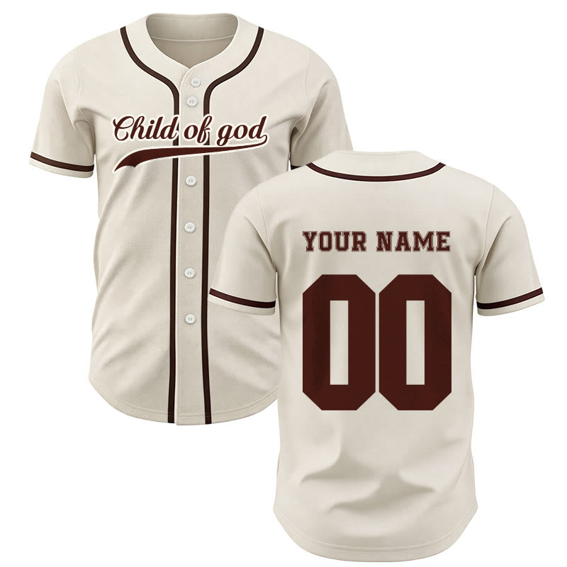 Christianartworkshop Kind Gottes Benutzerdefiniertes Unisex-Baseballtrikot mit Namen und Nummer - Aprikose - 5XL - Name & Nummer angepasst - image 1