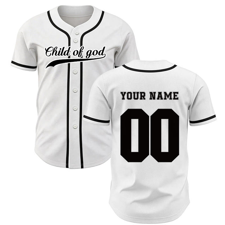 Christianartworkshop Kind Gottes Benutzerdefiniertes Unisex-Baseballtrikot mit Namen und Nummer - Weiß - 5XL - Name & Nummer angepasst - image 15