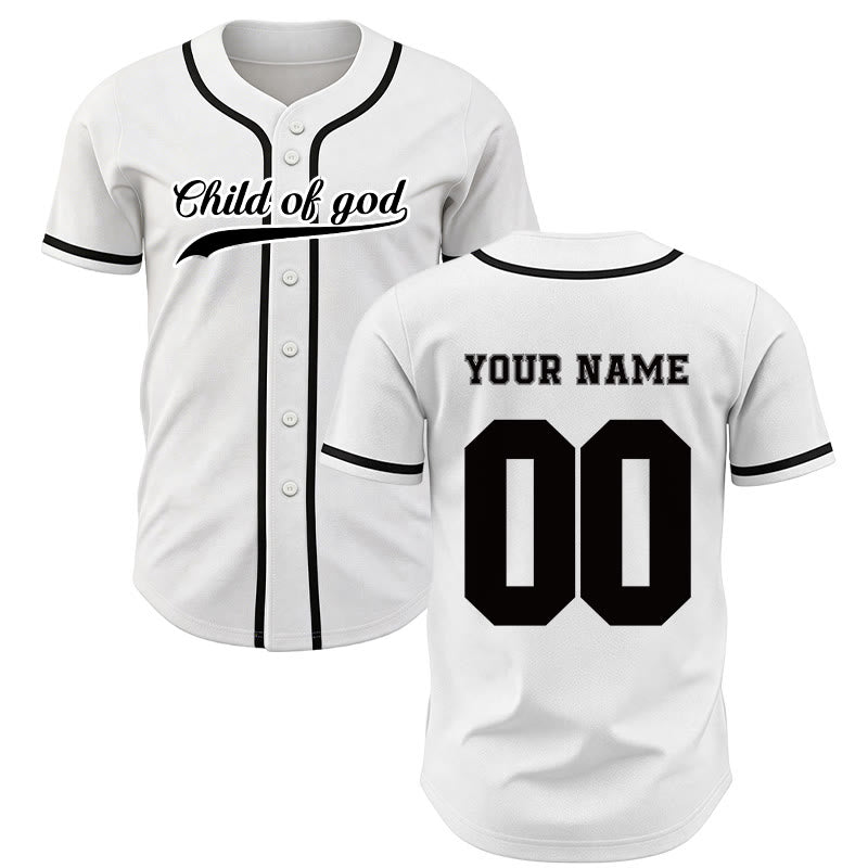 Christianartworkshop Kind Gottes Benutzerdefiniertes Unisex-Baseballtrikot mit Namen und Nummer - Weiß - 5XL - Name & Nummer angepasst - image 15