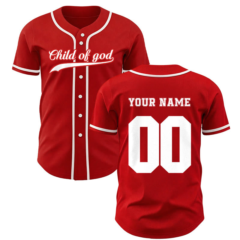 Christianartworkshop Kind Gottes Benutzerdefiniertes Unisex-Baseballtrikot mit Namen und Nummer - Rot - 5XL - Name & Nummer angepasst - image 22