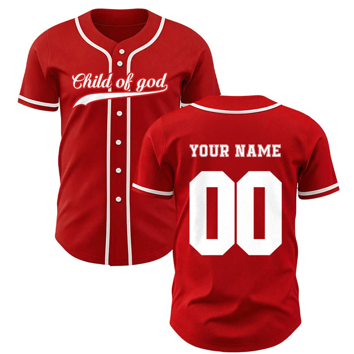Christianartworkshop Kind Gottes Benutzerdefiniertes Unisex-Baseballtrikot mit Namen und Nummer - Rot - 5XL - Name & Nummer angepasst - image 22
