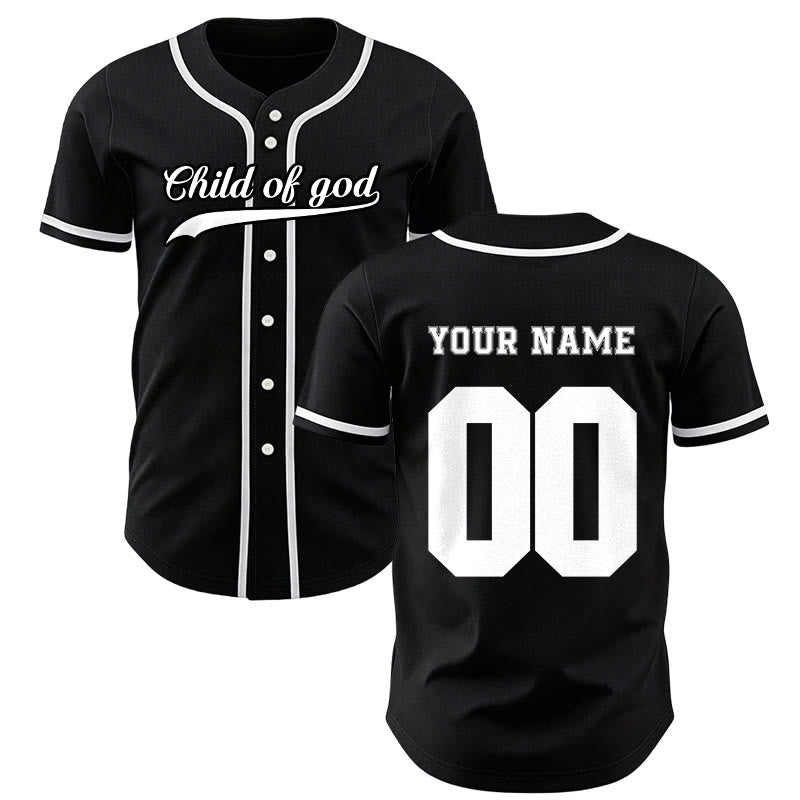 Christianartworkshop Kind Gottes Benutzerdefiniertes Unisex-Baseballtrikot mit Namen und Nummer - Schwarz - 5XL - Name & Nummer angepasst - image 29