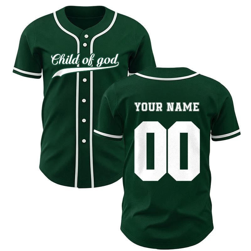 Christianartworkshop Kind Gottes Benutzerdefiniertes Unisex-Baseballtrikot mit Namen und Nummer - Grün - 5XL - Name & Nummer angepasst - image 50