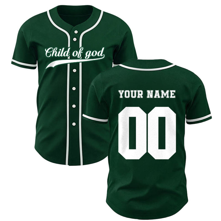 Christianartworkshop Kind Gottes Benutzerdefiniertes Unisex-Baseballtrikot mit Namen und Nummer - Grün - 5XL - Name & Nummer angepasst - image 50