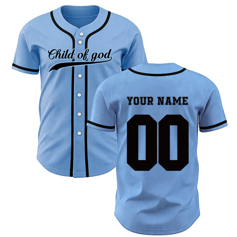 Christianartworkshop Kind Gottes Benutzerdefiniertes Unisex-Baseballtrikot mit Namen und Nummer - Blau - 5XL - Name & Nummer angepasst - image 43