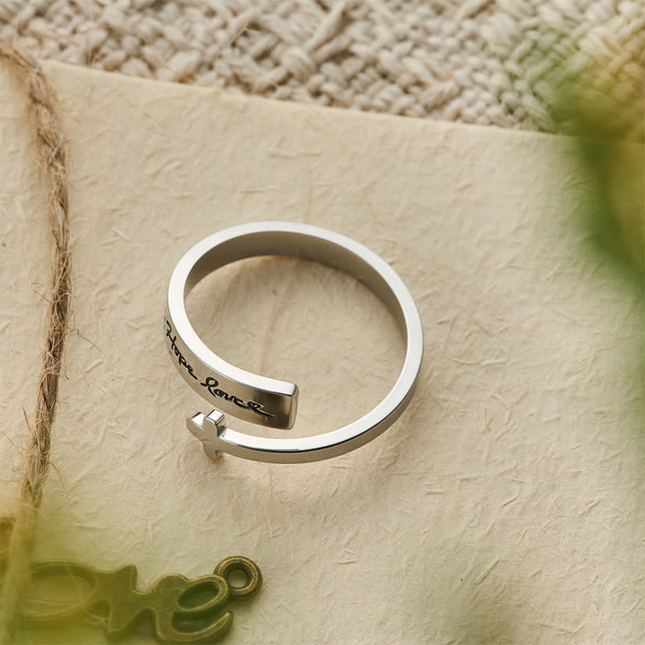 Christianartworkshop Glaube Hoffnung Liebe Kreuz Offener Ring: Göttliche Gnade & Zeitloses Symbol - image 3