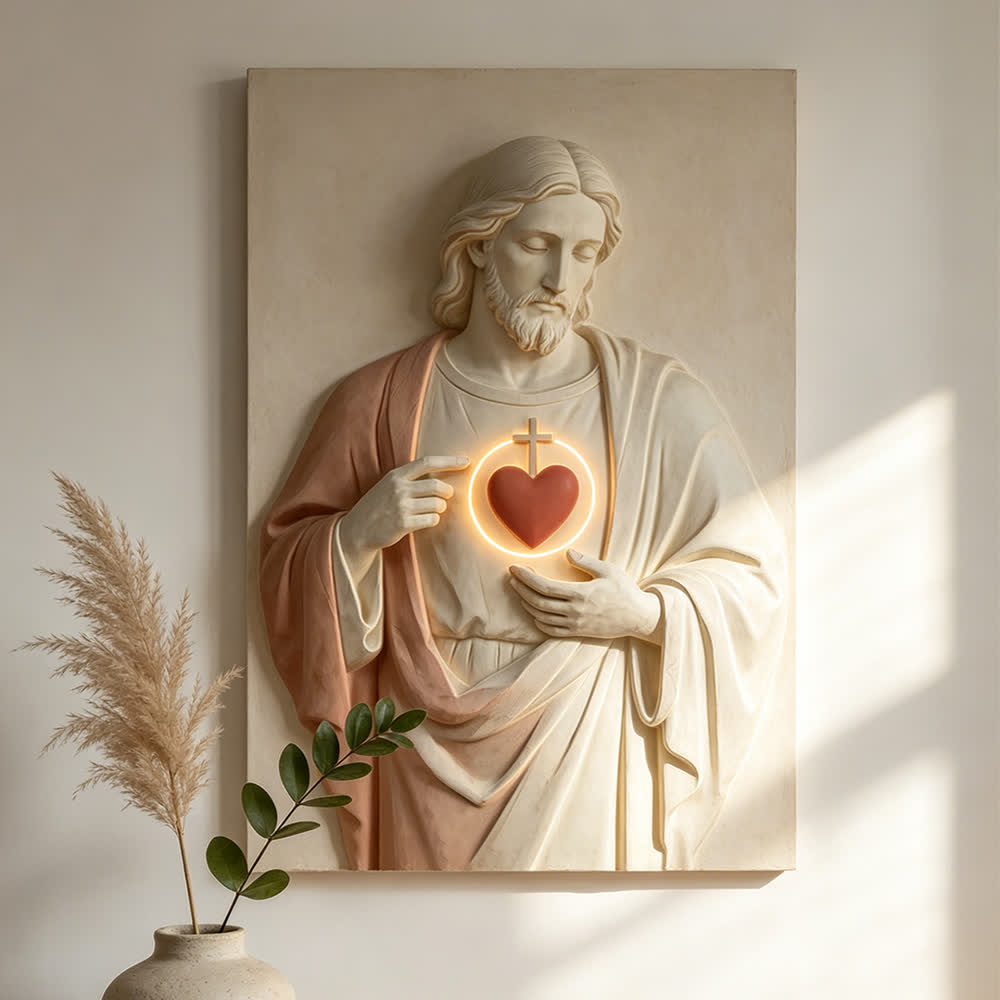Christianartworkshop Christliche Kunstwerke Sanfte Kunstdrucke mit Motiven des Heiligen Herzens: Andachtsvolle Gnade für den Glauben - Filled Nooks - image 1