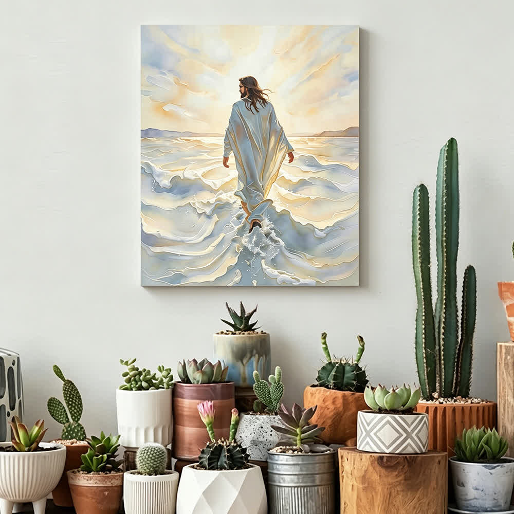 Christianartworkshop Christliche Kunstwerke Jesus geht auf dem Wasser Wandbilder: Glaube & Göttliche Führung - image 3