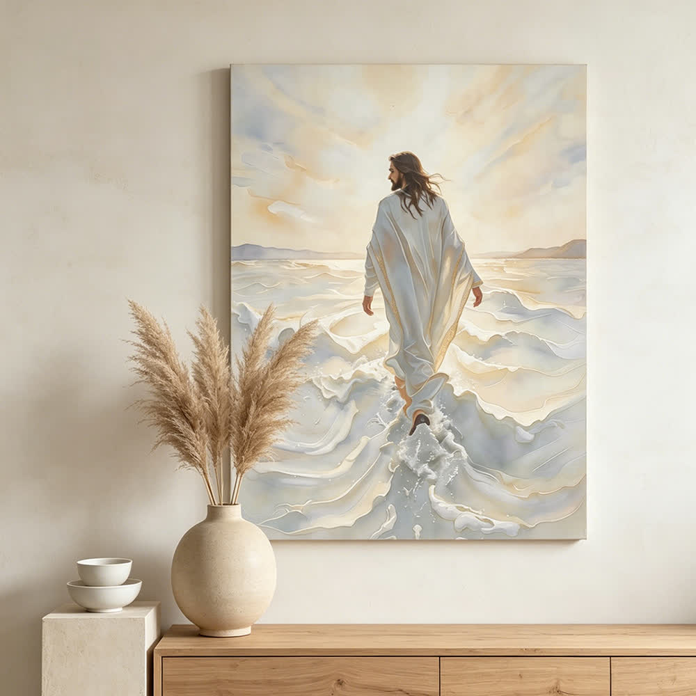 Christianartworkshop Christliche Kunstwerke Jesus geht auf dem Wasser Wandbilder: Glaube & Göttliche Führung - image 1