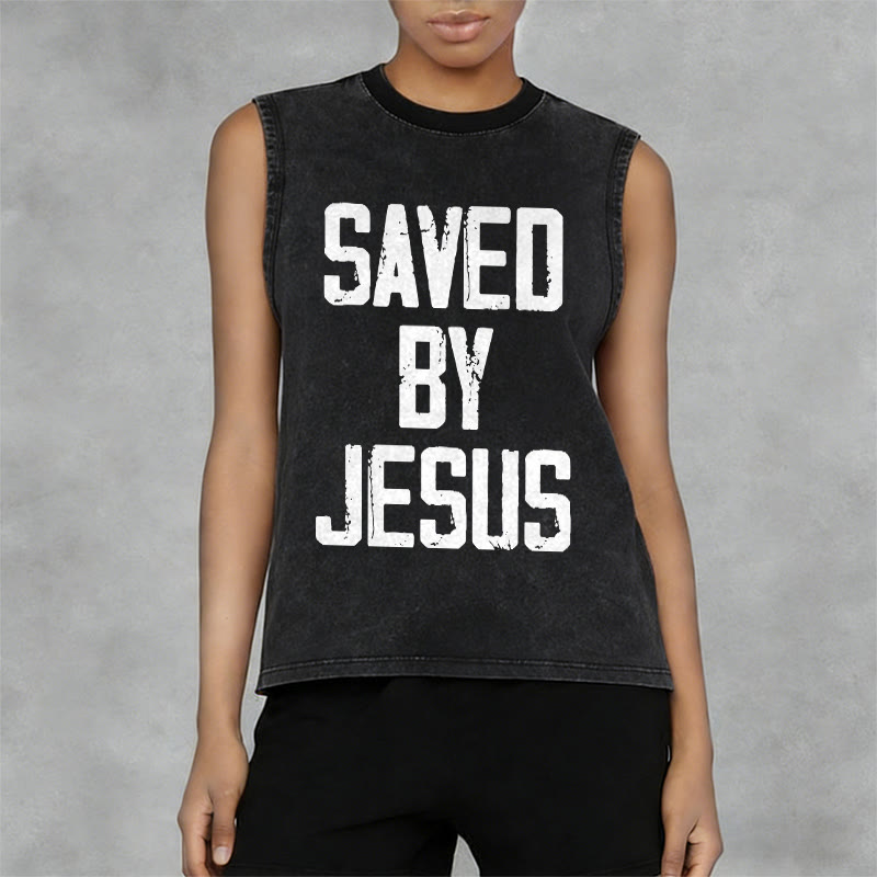 Christianartworkshop „Saved By Jesus“ Unisex-Tanktop (gewaschen) - image 12