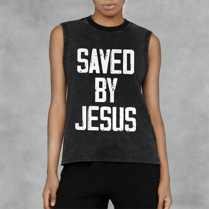 Christianartworkshop „Saved By Jesus“ Unisex-Tanktop (gewaschen) - image 12