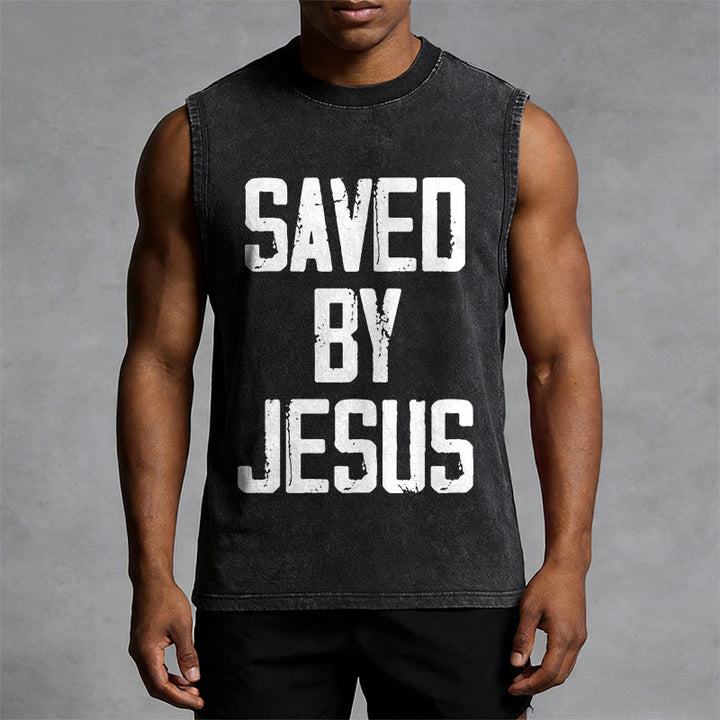 Christianartworkshop „Saved By Jesus“ Unisex-Tanktop (gewaschen) - image 11