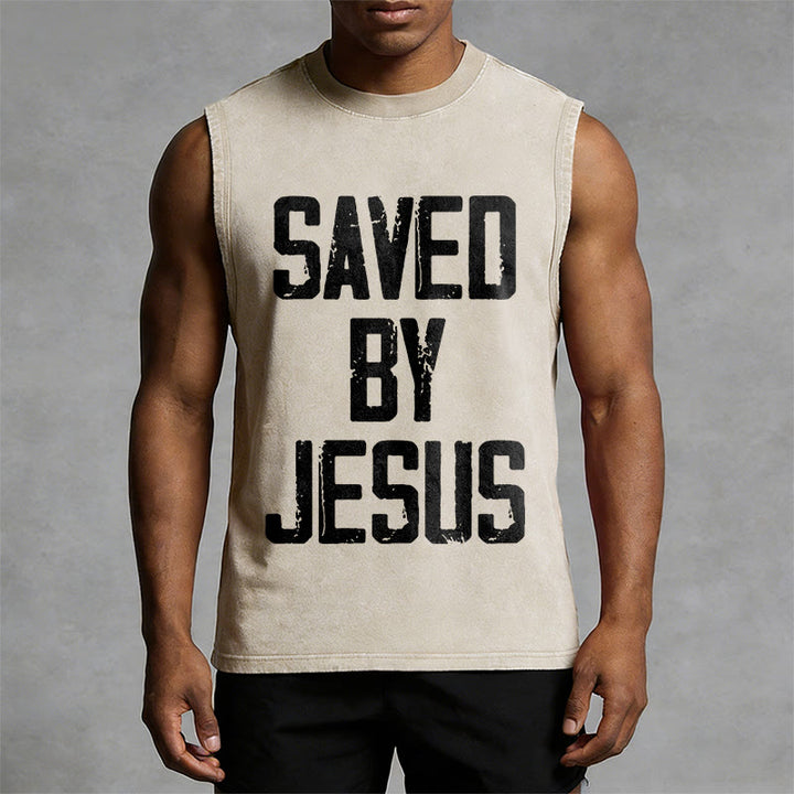 Christianartworkshop „Saved By Jesus“ Unisex-Tanktop (gewaschen) - image 8