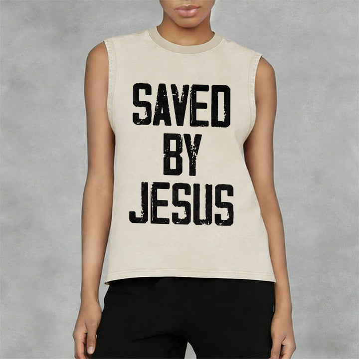 Christianartworkshop „Saved By Jesus“ Unisex-Tanktop (gewaschen) - image 9