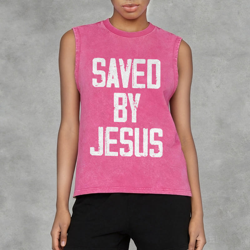 Christianartworkshop „Saved By Jesus“ Unisex-Tanktop (gewaschen) - image 15