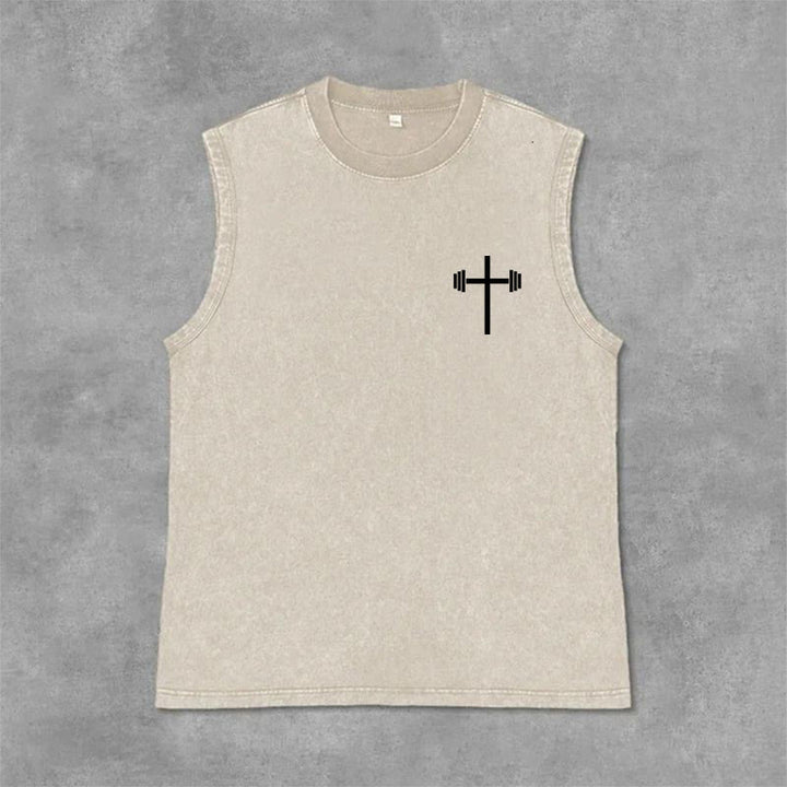 Christianartworkshop Lift Heavy Pray Hard Unisex Washed Tank Top - image 23