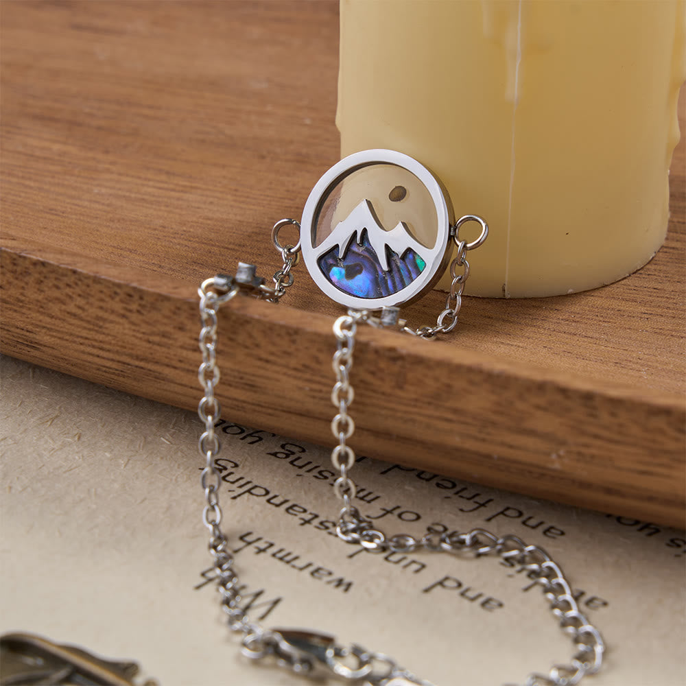 Christianartworkshop Armband „Berg des Glaubens“ mit Senfkornmotiv: Kreuzakzent & Abalone-Muschelanhänger - image 1