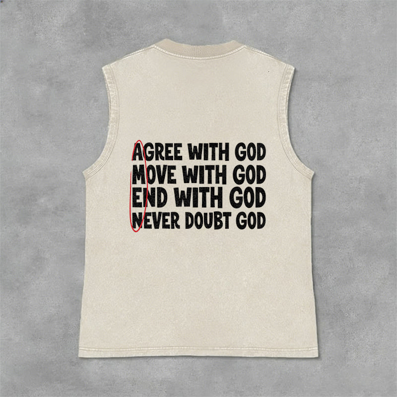 Christianartworkshop Einverstanden, Bewegung, Ende mit Gott, Glaube, gewaschenes Tanktop - Beige - 2XL - image 0