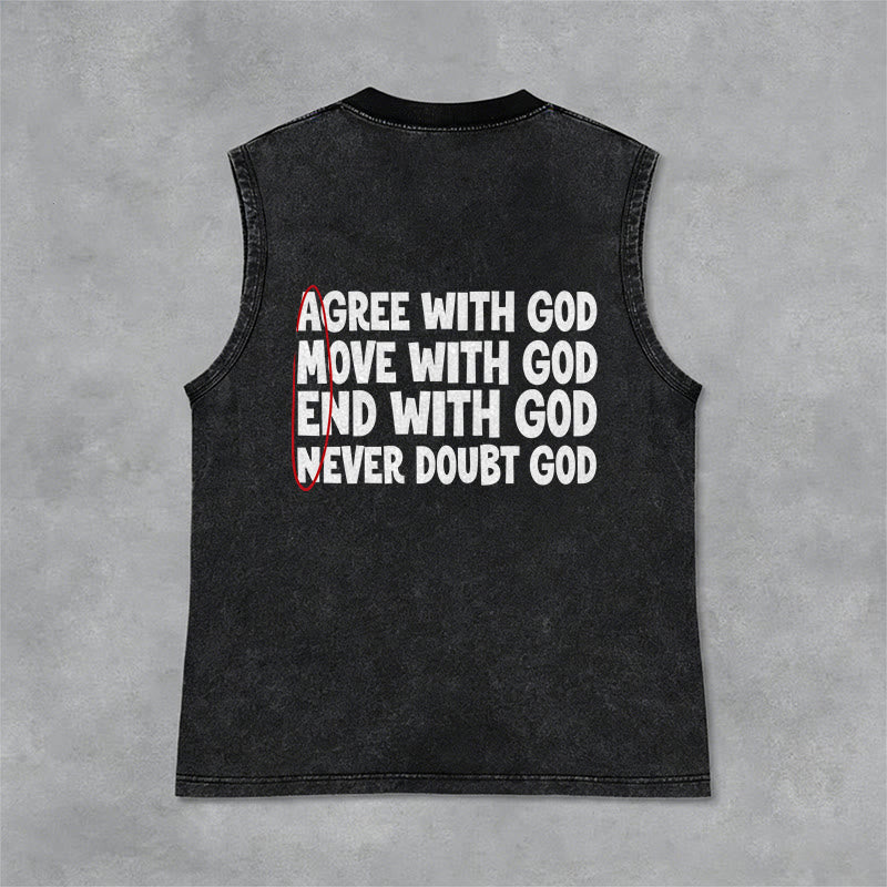 Christianartworkshop Agree Move End With God Faith Washed Tank Top - Schwarz - 2XL - image 9