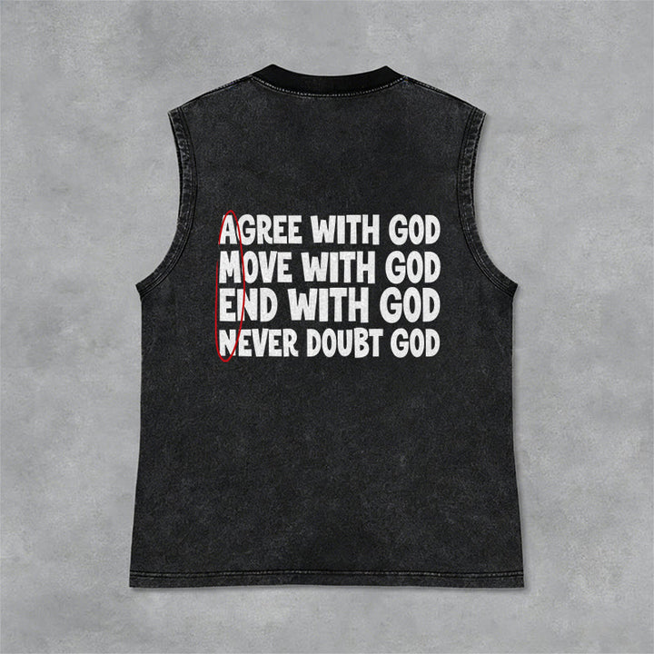 Christianartworkshop Agree Move End With God Faith Washed Tank Top - Schwarz - 2XL - image 9