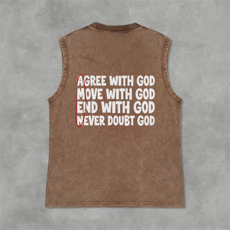 Christianartworkshop Agree Move End With God Faith Washed Tank Top - Braun - 2XL - image 3