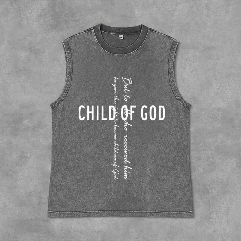Christianartworkshop Kind Gottes Schrift Unisex Gewaschenes Tanktop - Grau - 2XL - image 0