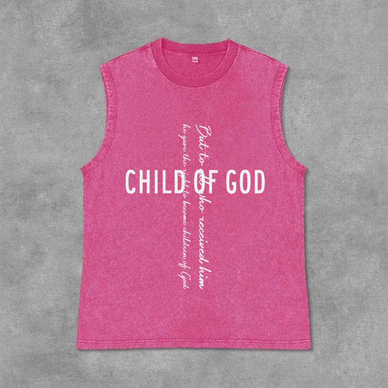 Christianartworkshop Kind Gottes Schrift Unisex Gewaschenes Tanktop - Rosa - 2XL - image 12