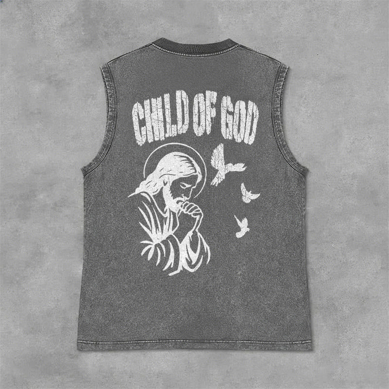 Christianartworkshop Betender Jesus, Kind Gottes, Glaube Unisex-Tanktop - Grau - 2XL - image 6