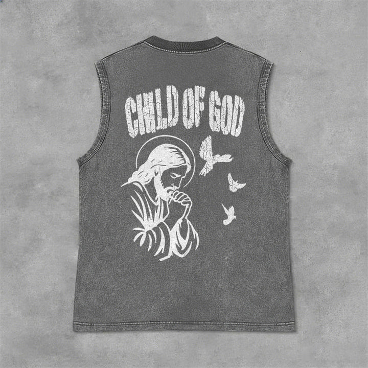 Christianartworkshop Betender Jesus, Kind Gottes, Glaube Unisex-Tanktop - Grau - 2XL - image 6