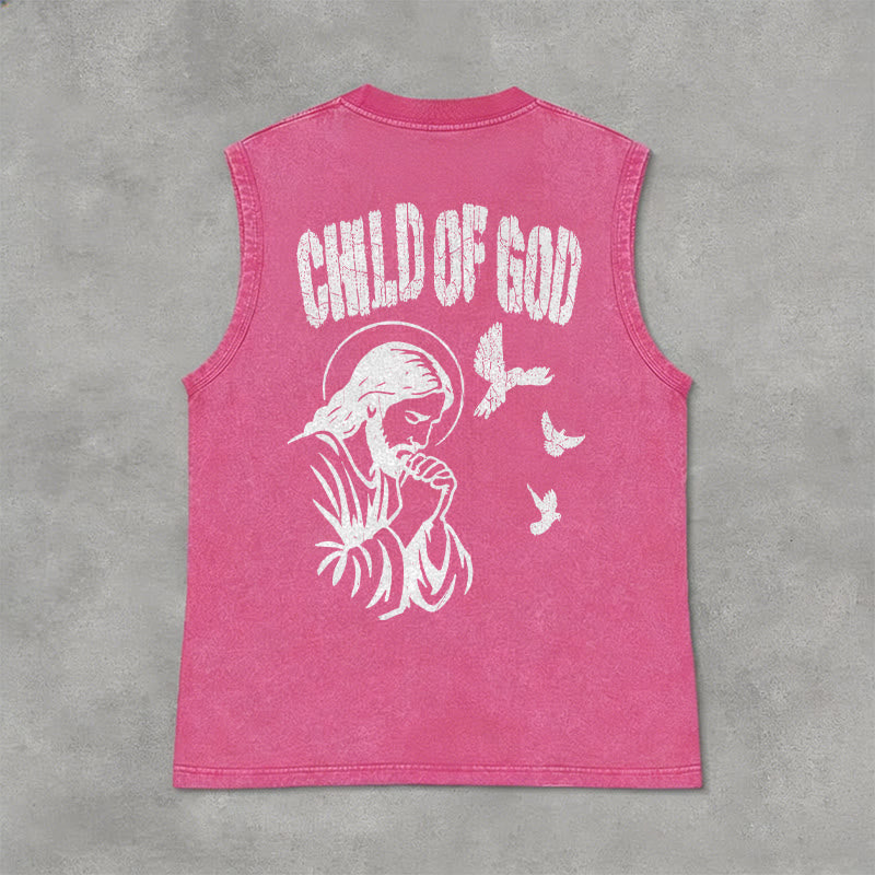 Christianartworkshop Betender Jesus, Kind Gottes, Glaube Unisex-Tanktop - Rosa - 2XL - image 12