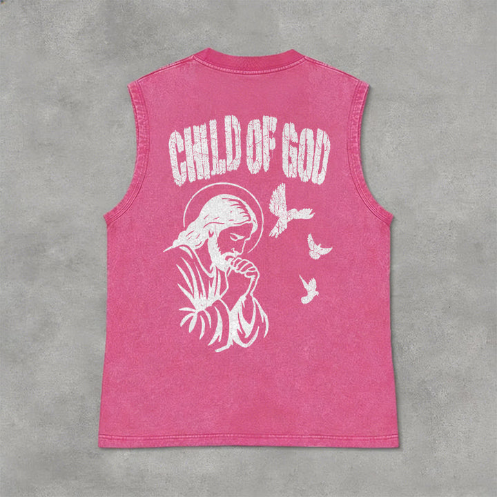 Christianartworkshop Betender Jesus, Kind Gottes, Glaube Unisex-Tanktop - Rosa - 2XL - image 12
