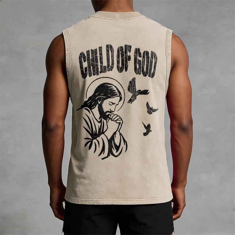 Christianartworkshop Betender Jesus, Kind Gottes, Glaube Unisex-Tanktop - image 1